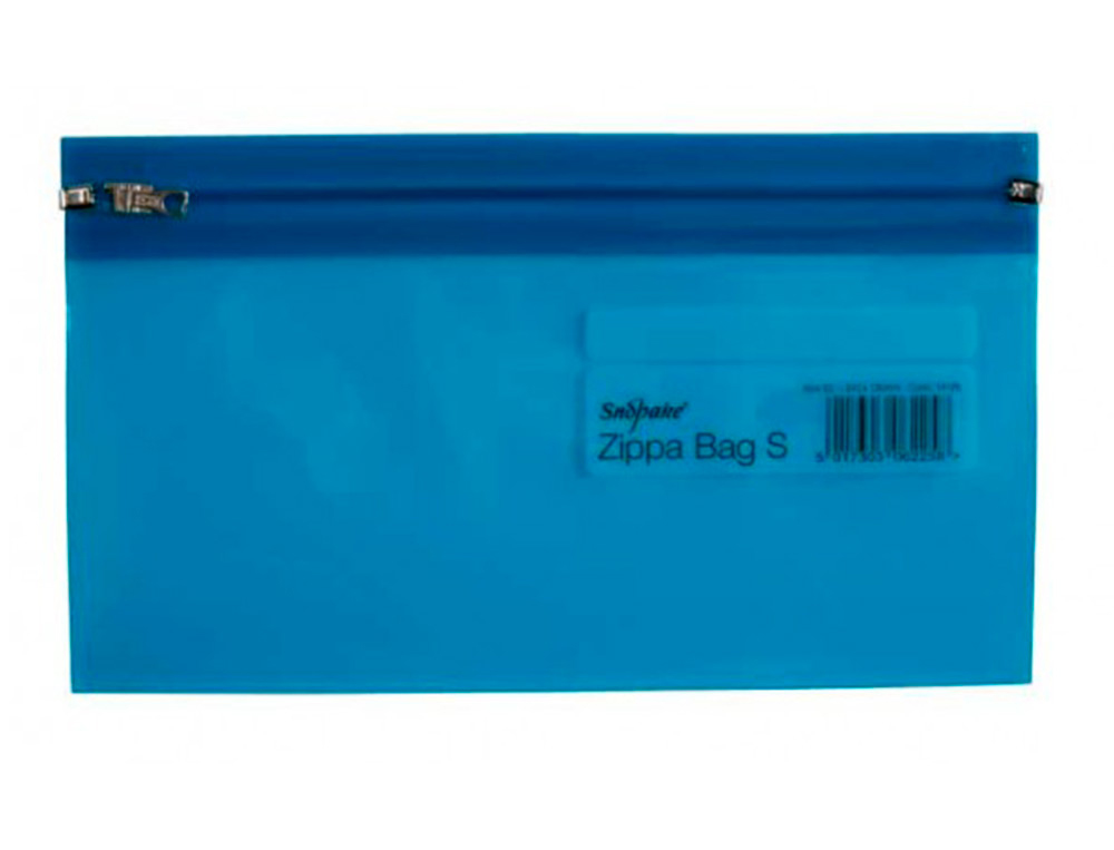 Pochette couleur snopake polyethylene transparent zip  metal 24x13cm coloris         aleatoire