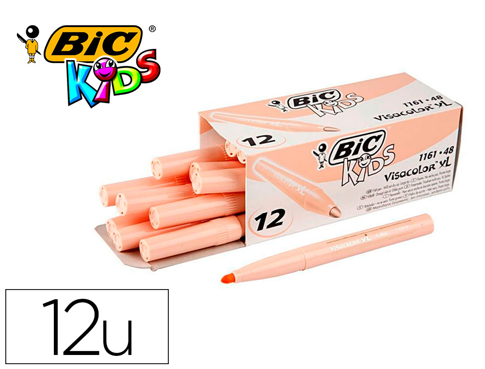 Feutre bic kids visacolor xl encre lavable pointe large    bloquee coloris chair