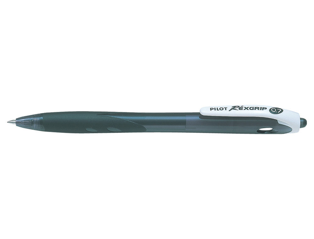 Stylo-bille pilot rexgrip écriture 0.7mm encre ultra douce corps caoutchouté rétractable rechargeable couleur noir