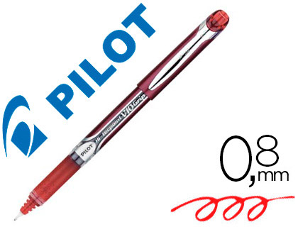 Stylo pilot v10 grip écriture large 0.8mm clip métal grip préhension encre liquide niveau visible 1600m écriture rouge