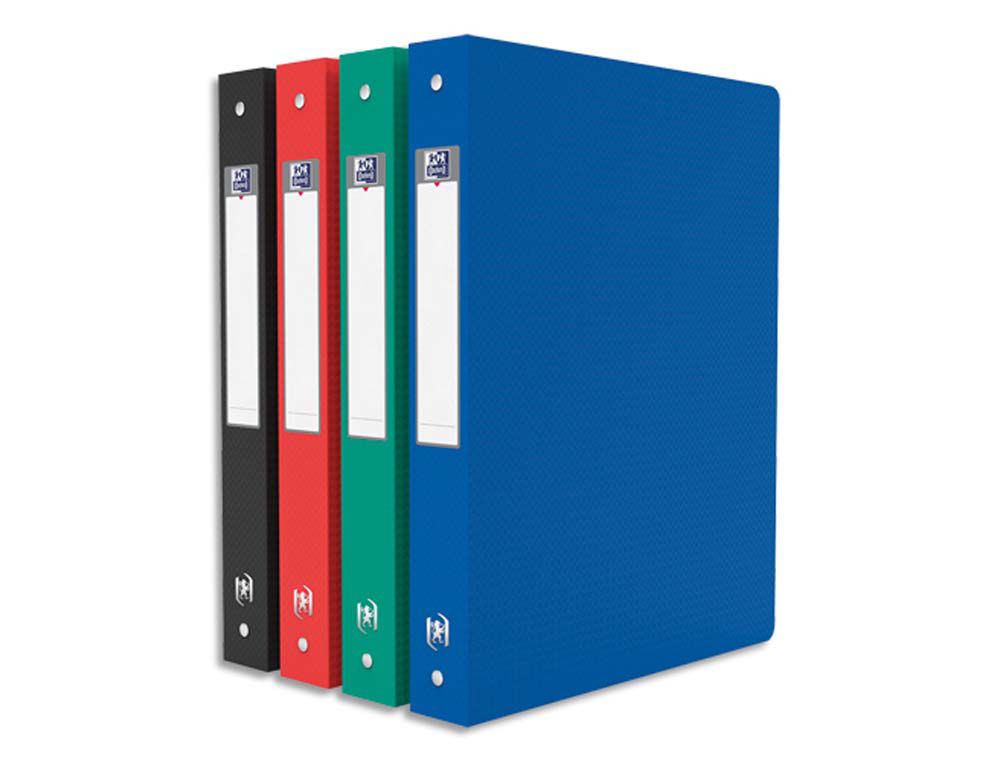 Classeur oxford memphis 4 anneaux ronds 30mm polypropylène 10/10e dos 40mm étiquette dos coloris assortis standard