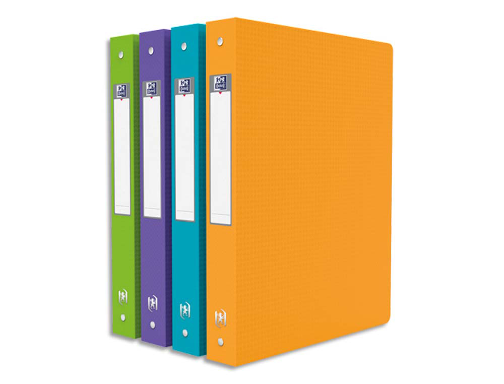 Classeur oxford memphis 4 anneaux ronds 30mm polypropylène 10/10e dos 40mm étiquette dos coloris assortis style