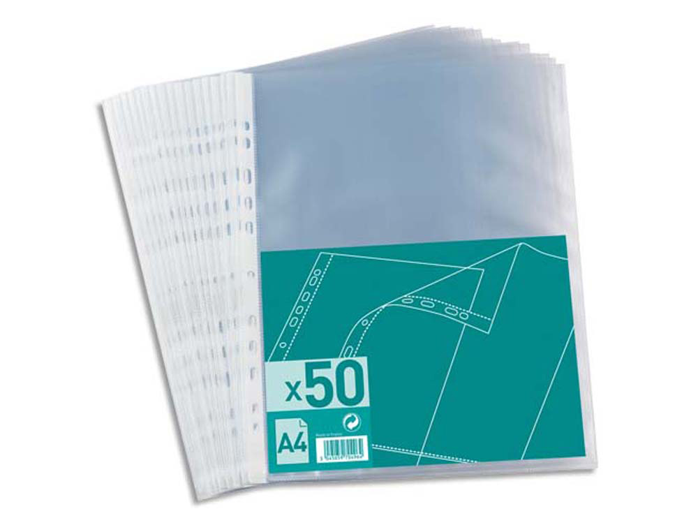 Pochette oxford polypropylène grainé perforée antistatique a4 210x297mm sachet 50 unités