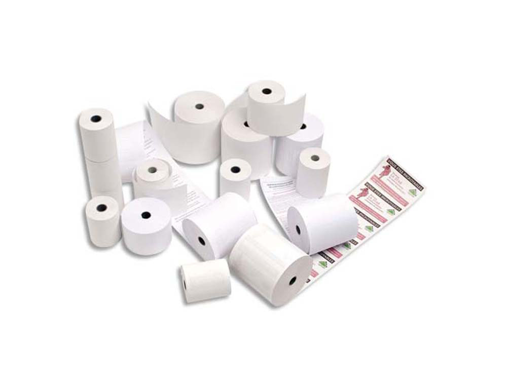 Bobine tpe exacompta papier thermique 80x72mm longueur 76m 48g/m2 mandarin 12mm