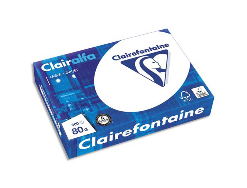 Papier clairefontaine clairalfa extra blanc a5 80g/m2 blancheur 170 opacité 93 rigidité 135 500 feuilles