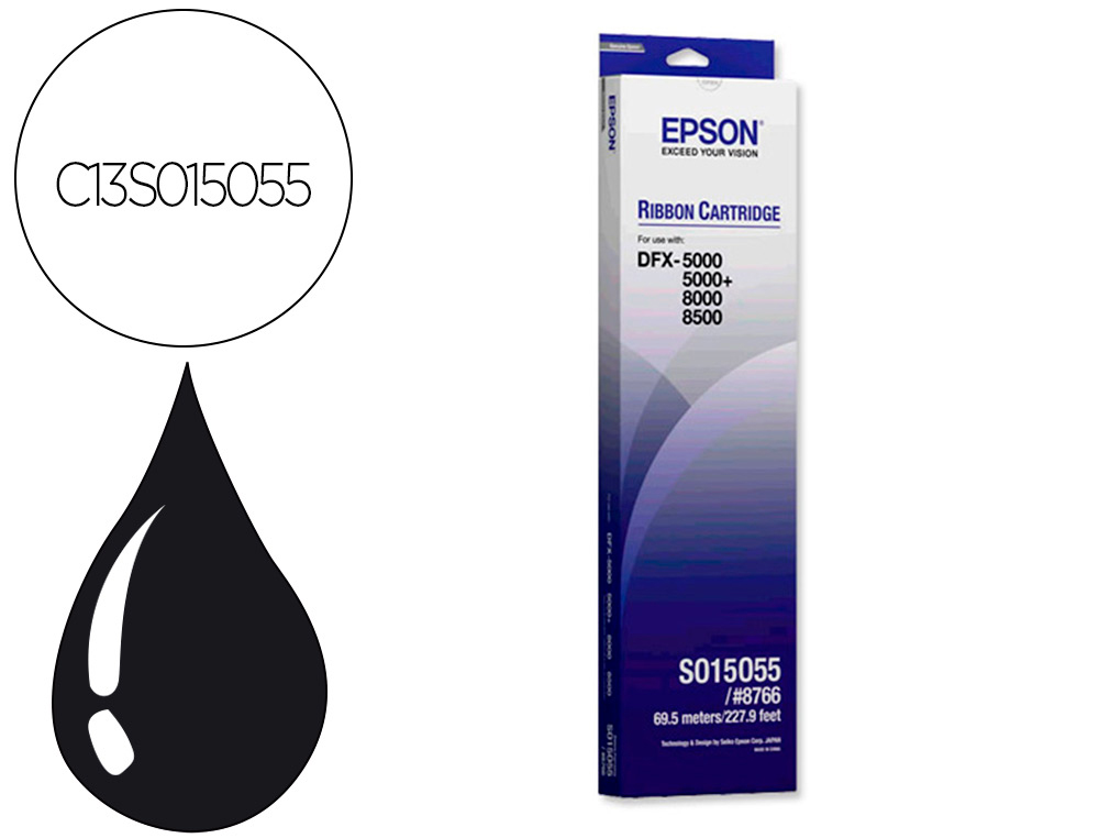 Ruban original epson c13s015055 noir