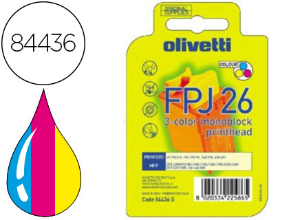 Cartouche d'encre original olivetti 150 p cyan/magenta/jaune pack 3 couleur