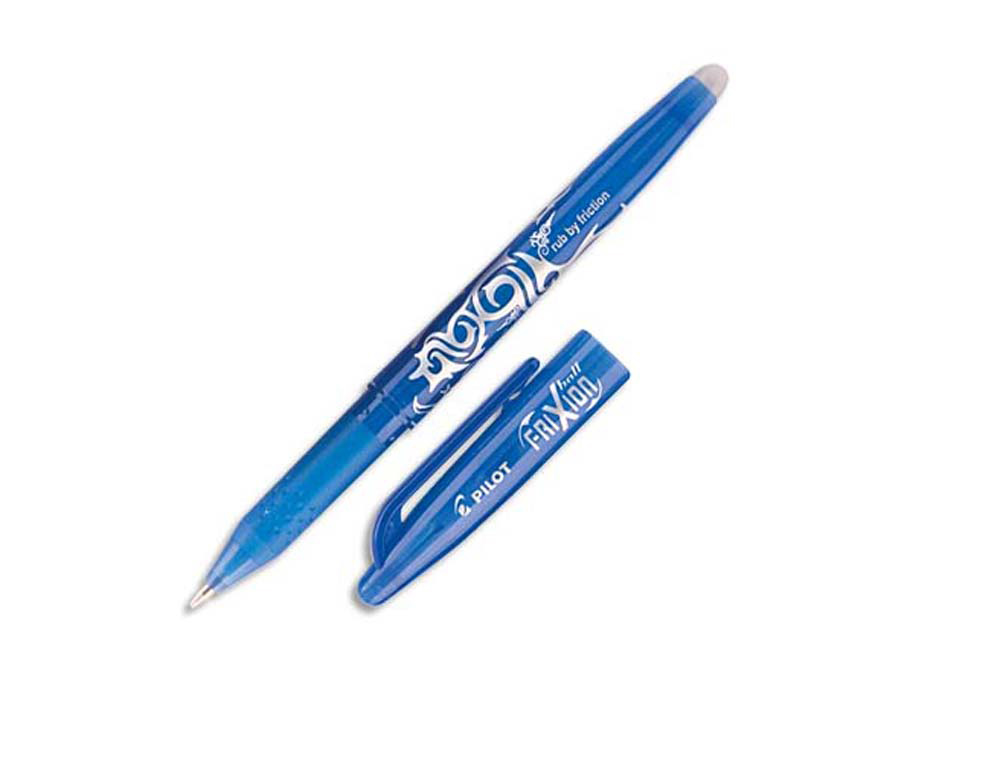 Roller pilot frixion ball écriture moyenne 0.5mm encre effaçable grip préhension rechargeable gomme sertie turquoise