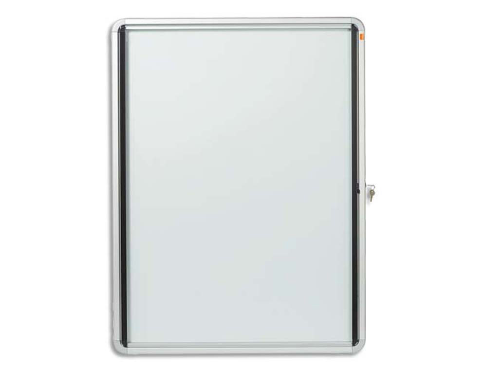 Vitrine affichage nobo extérieur fond métal magnétique façade verre serrure 12 feuilles a4 102,5x98x4,5cm