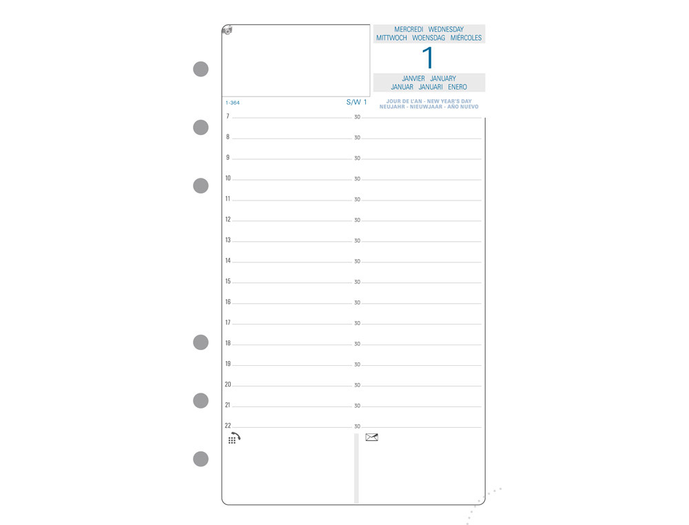 Recharge agenda exacompta millésimé 12 mois 1 jour 1 page exatime 17 150x190mm