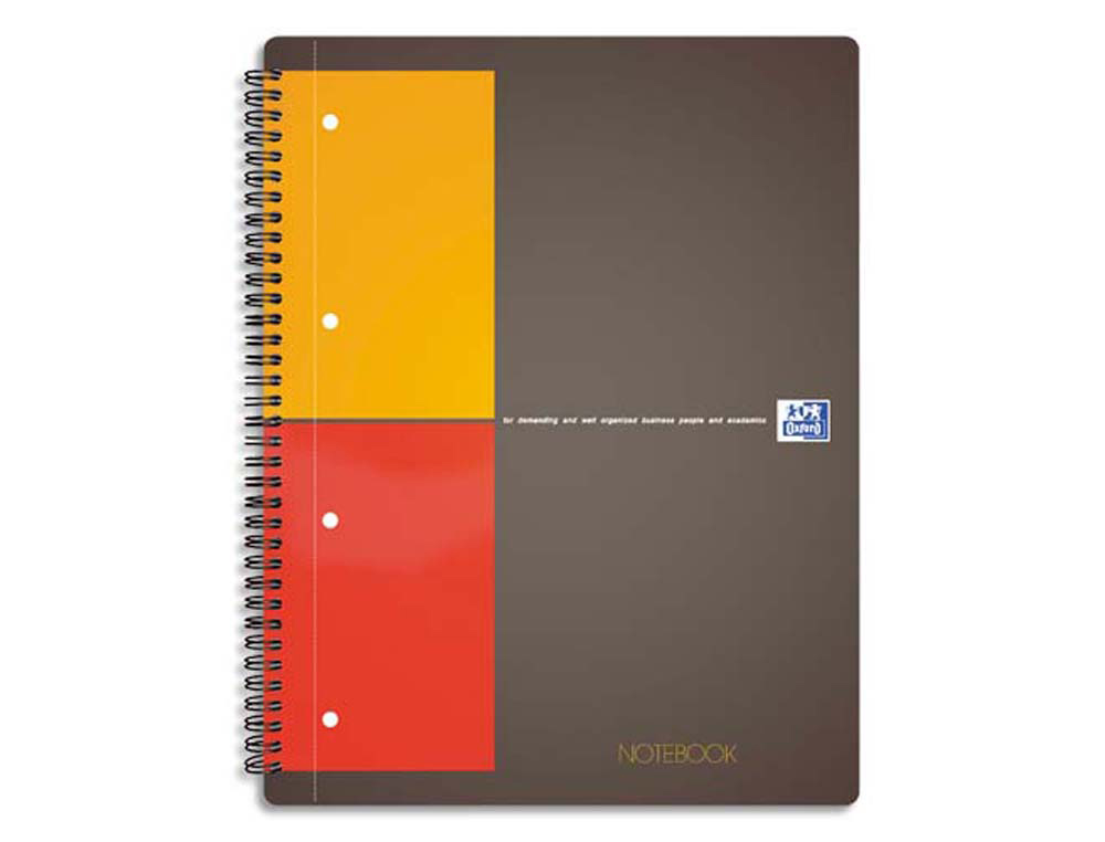 Cahier notebook oxford optik paper couverture rigide a4+ 21x32cm 160 pages 5x5mm feuilles détachables perforées noir