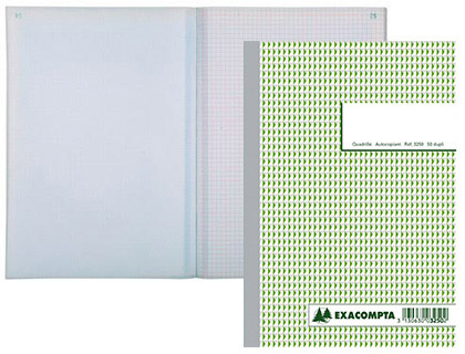 Manifold autocopiant exacompta a5 148x210mm quadrillé 5x5 foliotage 50 duplis