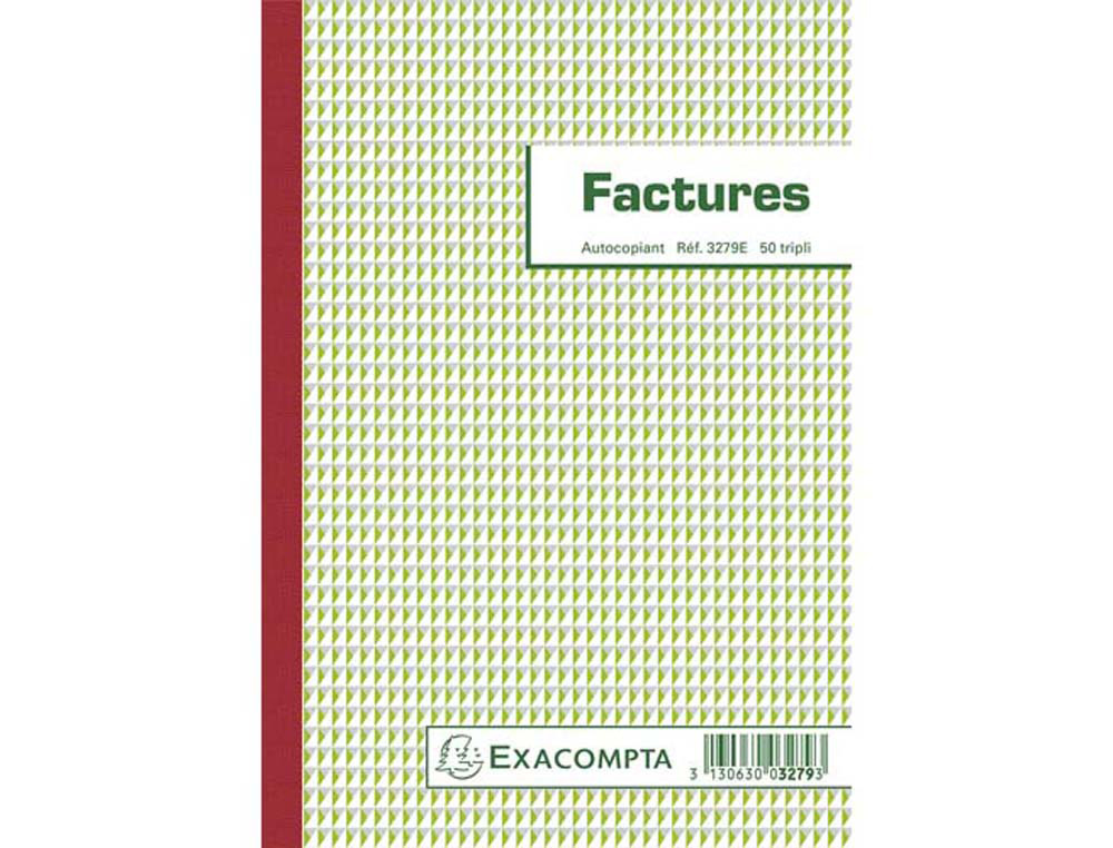 Manifold autocopiant exacompta factures a5 148x210mm foliotage 50 triplis