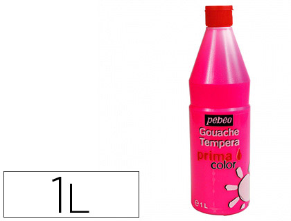 Gouache pébéo primacolor liquide inodore onctueuse application facile coloris rouge flacon 1000ml