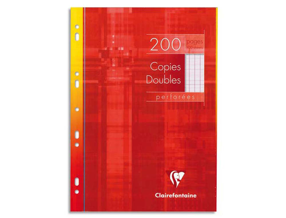 Copie double clairefontaine a4 210x297mm papier vélin velouté 200p 90g séyès perforées étui verni