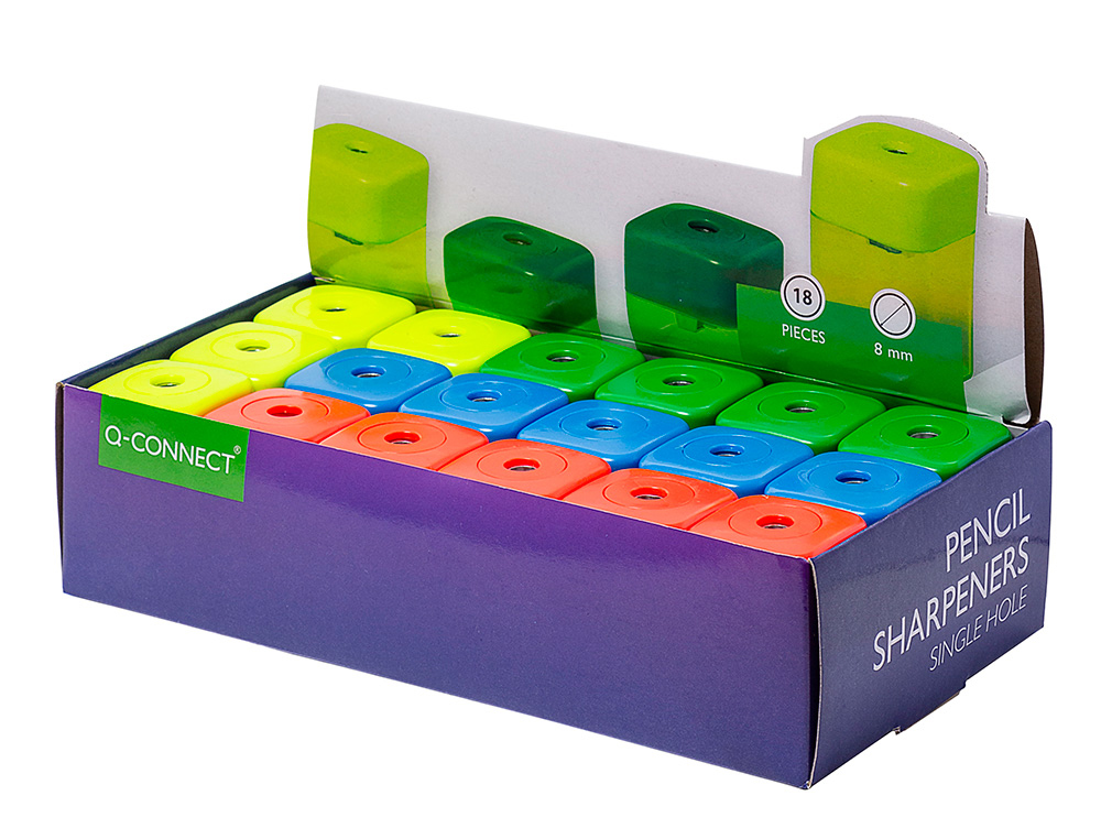 Taille-crayon q-connect économique réservoir plastique transparent 1 usage