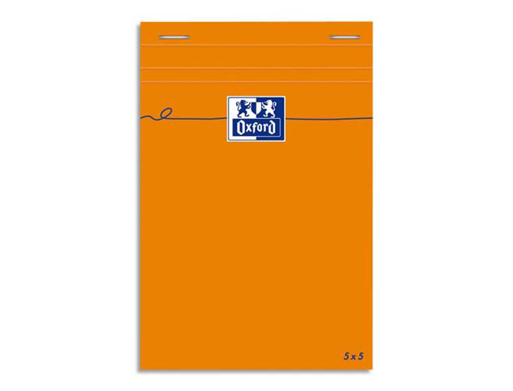 Bloc bureau oxford a6+ papier vélin surfin agrafé en tête couverture enveloppante 110x170mm 80f 80g 5x5mm orange