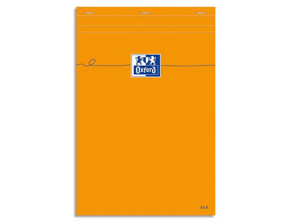 Bloc bureau oxford a4+ papier vélin surfin agrafé en tête couverture enveloppante 210x320mm 80f 80g 5x5mm coloris orange