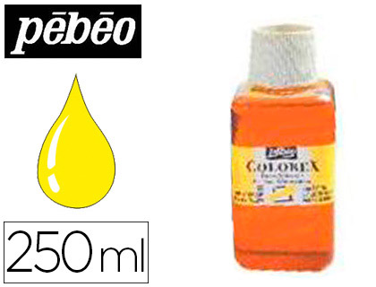 Encre pébéo colorex forte concentration vivacité couleur jaune primaire flacon 250ml