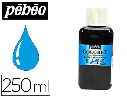 Encre pébéo colorex forte concentration vivacité couleur cyan flacon 250ml