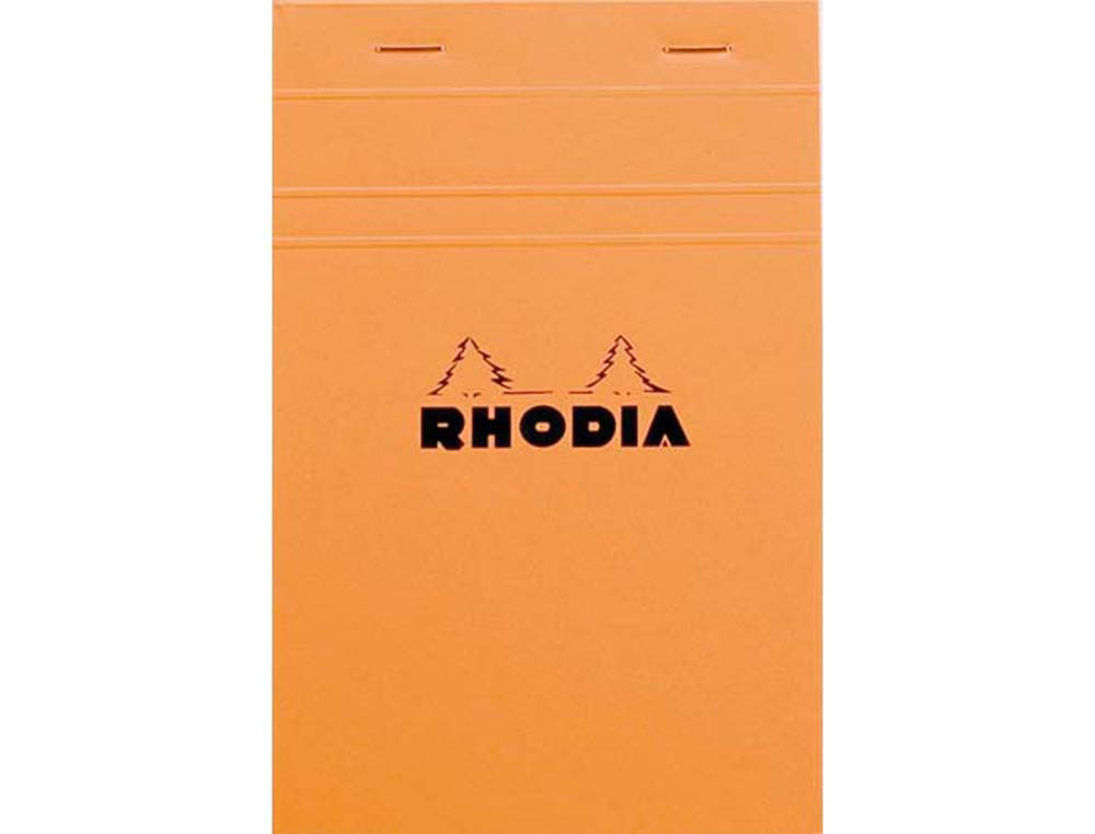 Bloc bureau rhodia a5 papier vélin surfin couverture enduite enveloppante 148x210mm 80f détachables 80g 5x5mm orange