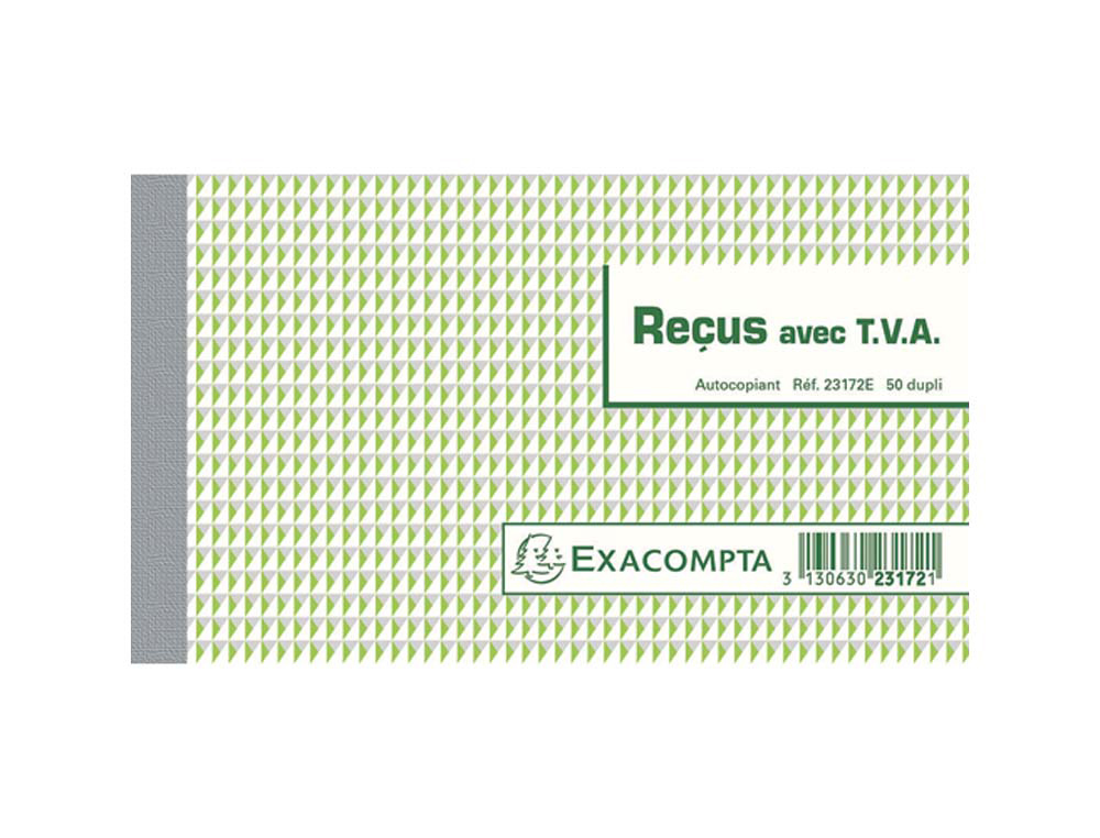 Manifold autocopiant exacompta reçus tva 180x105mm foliotage 50 duplis