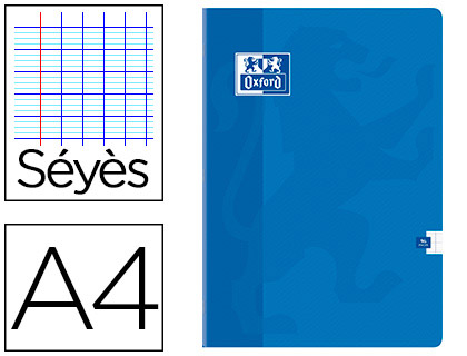 Cahier piqué oxford couverture pelliculée lavable a4 21x29,7cm 96 pages 90g séyès