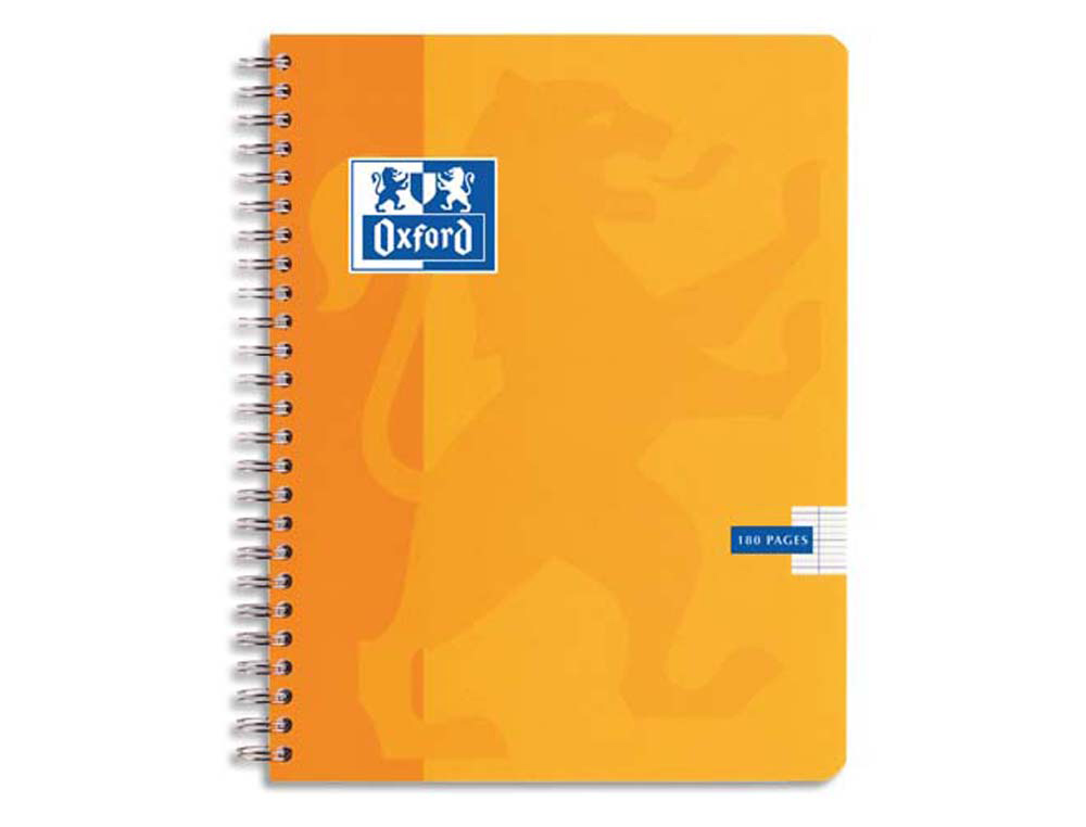 Cahier spirale oxford couverture cartonnée reliure intégrale optik paper a4 21x29,7cm 180 pages 90g 5x5mm 4 trous