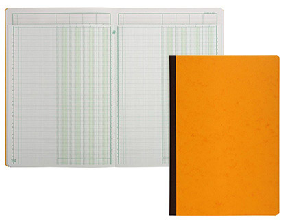 Manifold comptable exacompta piqué tête paresseuse 297x210mm vertical 34 lignes 80 pages 4 colonnes/page