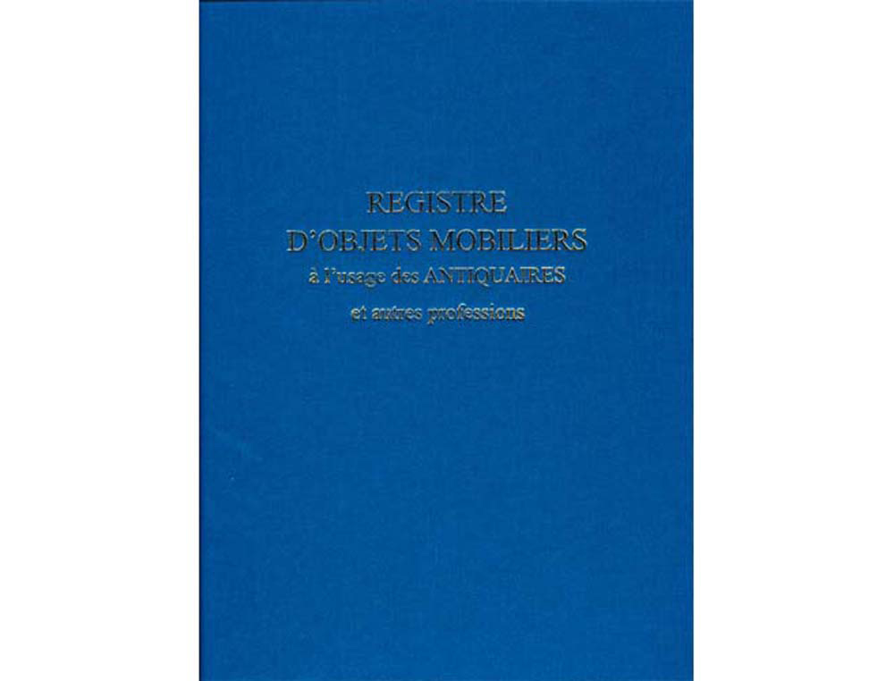 Registre objets mobiliers elve 320x250mm 100 pages pour antiquaires et brocanteurs
