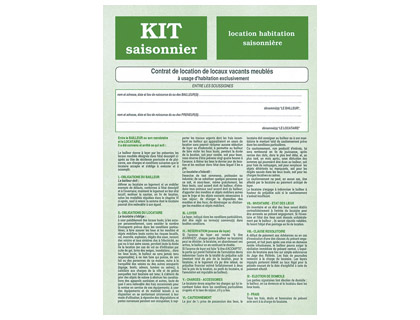 Kit contrat location meublée saisonnière weber diffusion 6 pages contrat descriptif inventaire