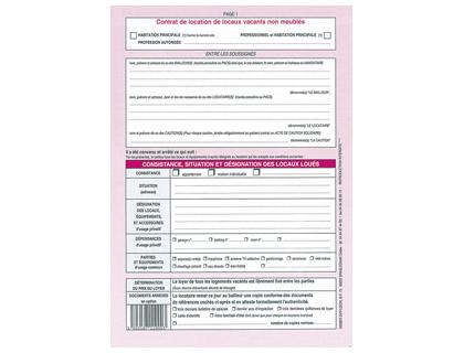 Contrat location locaux weber diffusion 4 pages 1 bail habitation liasse 2 contrats