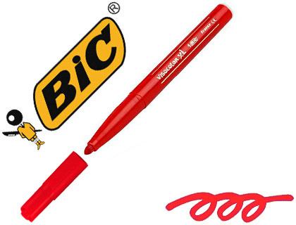 Feutre bic kids visacolor xl coloriage encre lavable corps large pointe extra-large bloquée couleur rouge