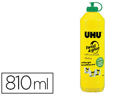 Colle uhu twist&glue extra forte transparente multi-matériaux collage précis fin large sans solvant bouteille 810ml