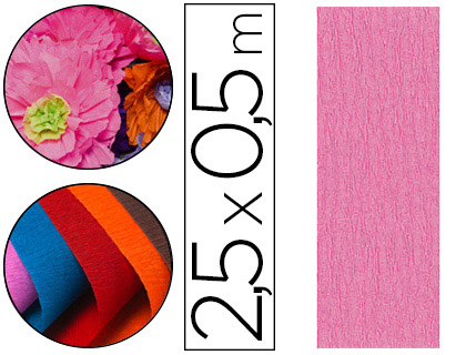 Papier crépon clairefontaine densité crêpage 60% 40g/m2 50cmx2.5m unicolore cyclamen