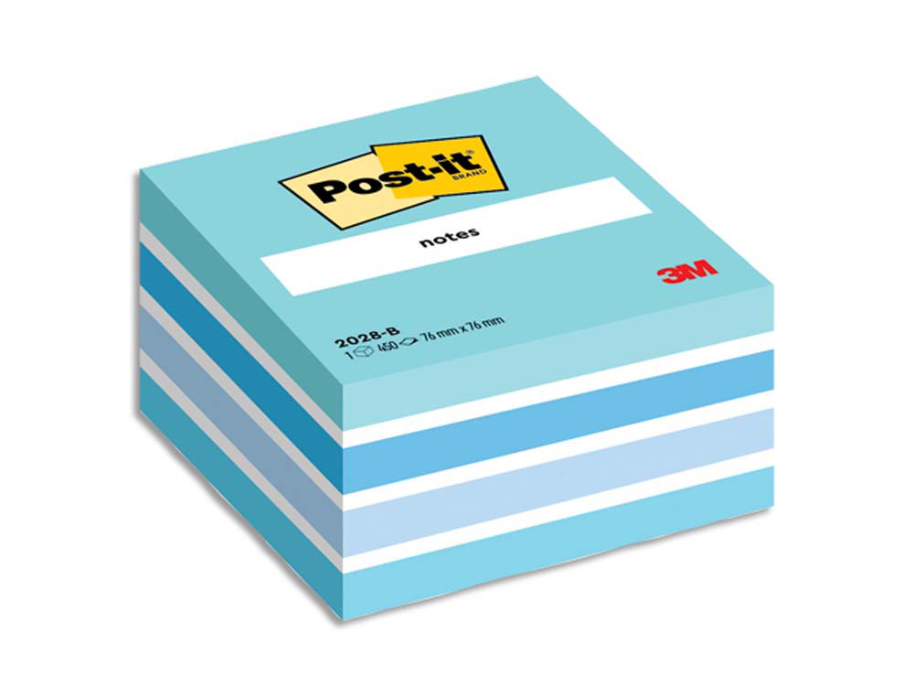 Bloc-notes post-it cube 76x76mm 450f repositionnables coloris light relax