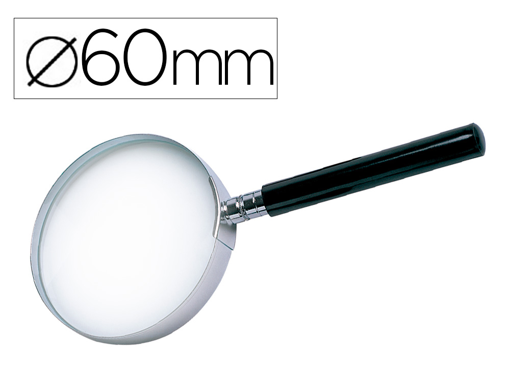 Loupe q-connect verre manche plastique 60 mm coloris noir