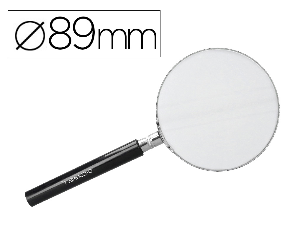 Loupe q-connect verre manche plastique 90 mm coloris noir