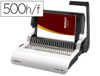 Perforelieuse fellowes pulsar+300 manuelle 300f perforation 20f anneaux maxi 38mm usage fréquent bac a4 460x420x135mm