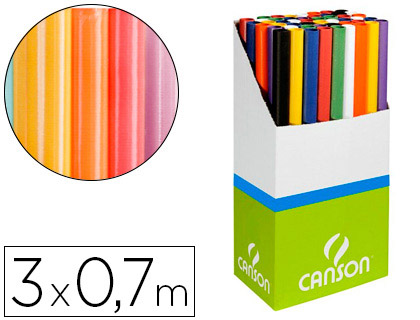 Papier kraft canson 65g/m2 9 coloris assortis rouleau 0.68x3m