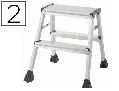 Escabeau q-connect pliable polypropylène hauteur 45cm anthracite