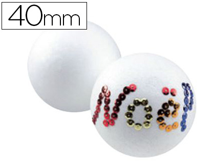 Boule styropor à décorer diamètre 40mm