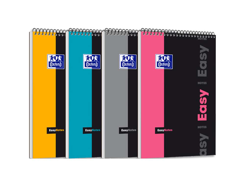 Bloc oxford spirale étudiant easy notes couverture polypropylène a4+ 210x315mm 160 pages détachables perforées 5x5mm