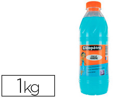 Colle marine cléopâtre papiers cartons fins lavable sans solvant coloris bleuté bidon 1l