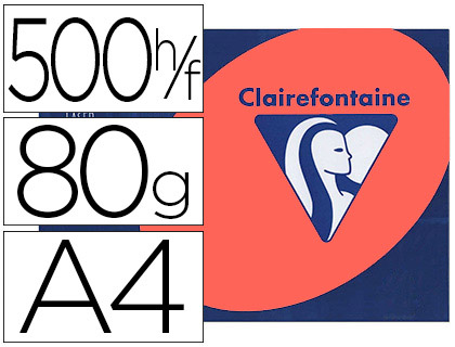 Papier couleur clairefontaine trophée multifonction a4 80g/m2 couleurs vives pêche paquet 500 feuilles