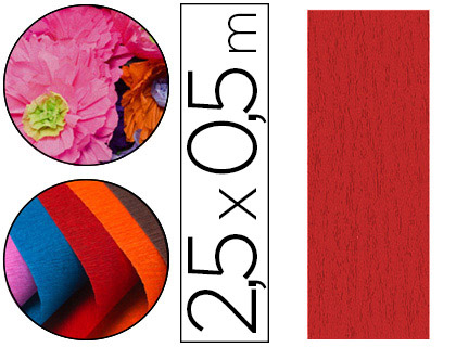 Papier crépon clairefontaine densité crêpage 60% 40g/m2 50cmx2.5m unicolore rouge pochette 10f