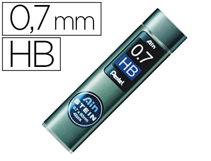 Mine pentel 0.7mm hb haute densité résistante étui avec bec verseur 40 unités