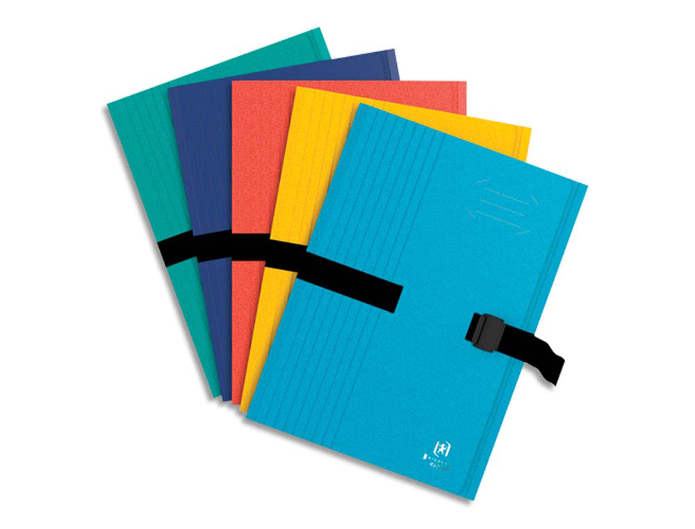 Chemise oxford clip'n go carte documents a4 extensible 130mm fermeture clip coloris assortis
