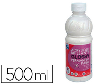 Peinture acrylique lefranc bourgeois glossy fluide brillante indélébile multi-supports finition pailletée flacon 500ml