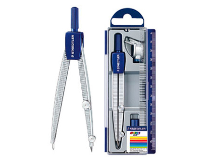 Compas staedtler 550 60 branche pointe sèche attache-compas universelle crayon diamètre 11mm mine 2mm étui rigide